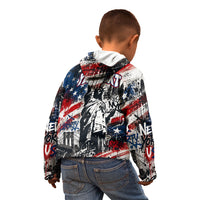Personalized New York Statue Of Liberty Kid Hoodie Grunge Street Art NYC Skyline American Pride