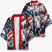Personalized New York Statue Of Liberty Kimono Grunge Street Art NYC Skyline American Pride