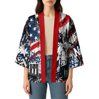 Personalized New York Statue Of Liberty Kimono Grunge Street Art NYC Skyline American Pride