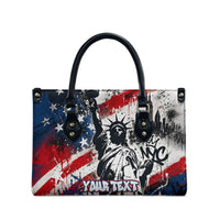 Personalized New York Statue Of Liberty Leather Bag Grunge Street Art NYC Skyline American Pride