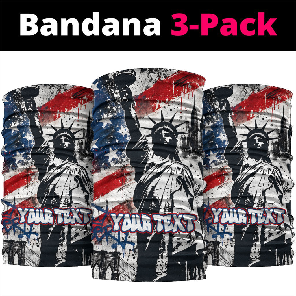 Personalized New York Statue Of Liberty Neck Gaiter Grunge Street Art NYC Skyline American Pride