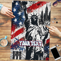 Personalized New York Statue Of Liberty Puzzle Grunge Street Art NYC Skyline American Pride