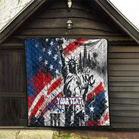 Personalized New York Statue Of Liberty Quilt Grunge Street Art NYC Skyline American Pride