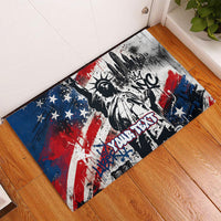 Personalized New York Statue Of Liberty Rubber Doormat Grunge Street Art NYC Skyline American Pride