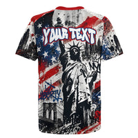 Personalized New York Statue Of Liberty Rugby Jersey Grunge Street Art NYC Skyline American Pride
