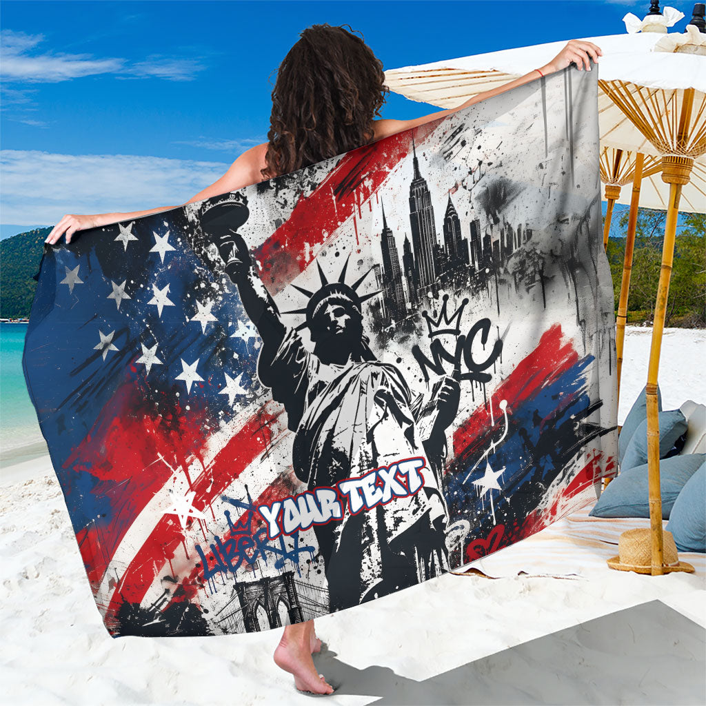 Personalized New York Statue Of Liberty Sarong Grunge Street Art NYC Skyline American Pride
