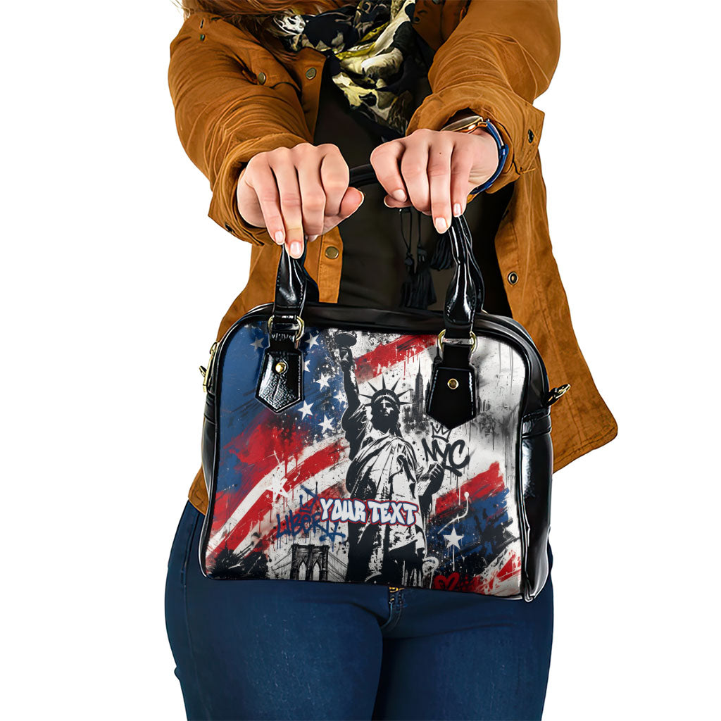 Personalized New York Statue Of Liberty Shoulder Handbag Grunge Street Art NYC Skyline American Pride