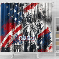 Personalized New York Statue Of Liberty Shower Curtain Grunge Street Art NYC Skyline American Pride