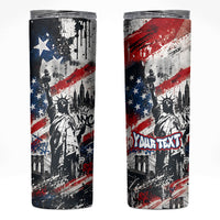 Personalized New York Statue Of Liberty Skinny Tumbler Grunge Street Art NYC Skyline American Pride