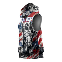 Personalized New York Statue Of Liberty Sleeveless Hoodie Grunge Street Art NYC Skyline American Pride