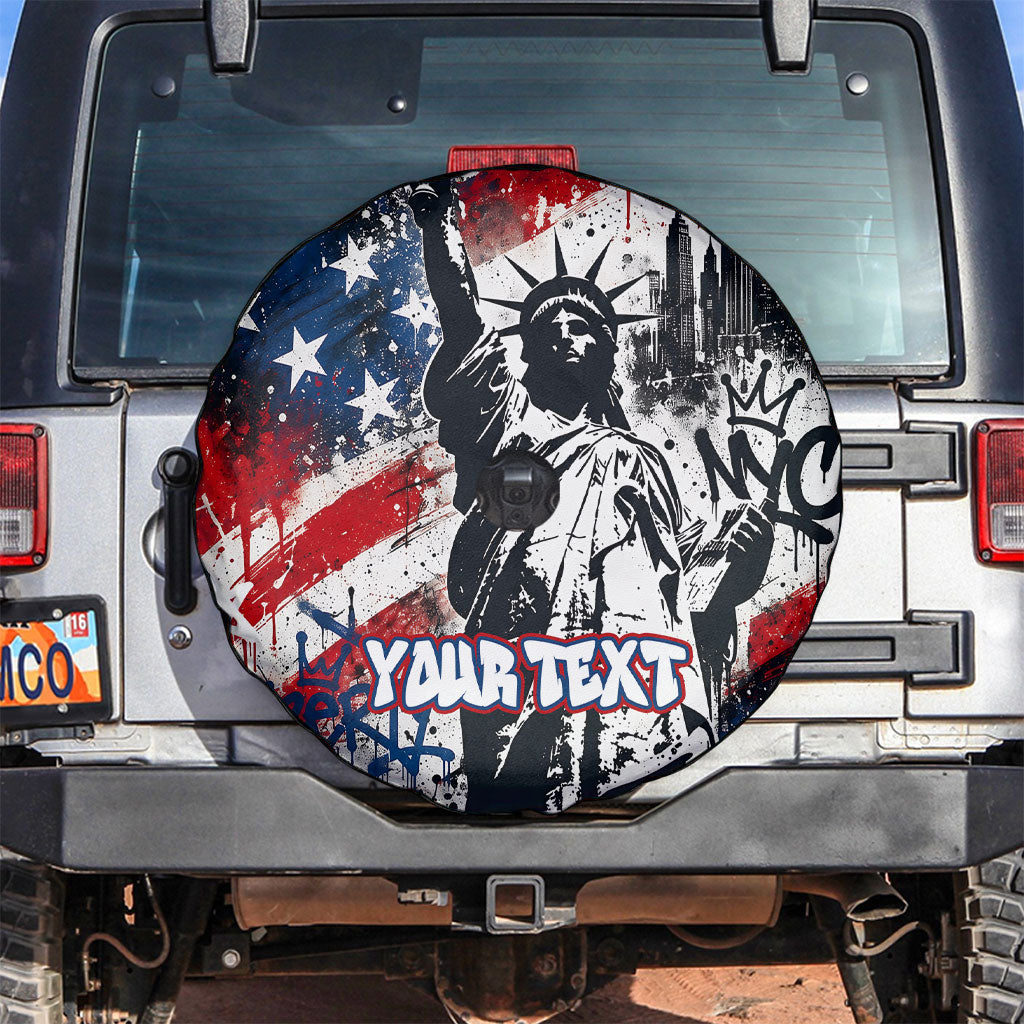 Personalized New York Statue Of Liberty Spare Tire Cover Grunge Street Art NYC Skyline American Pride