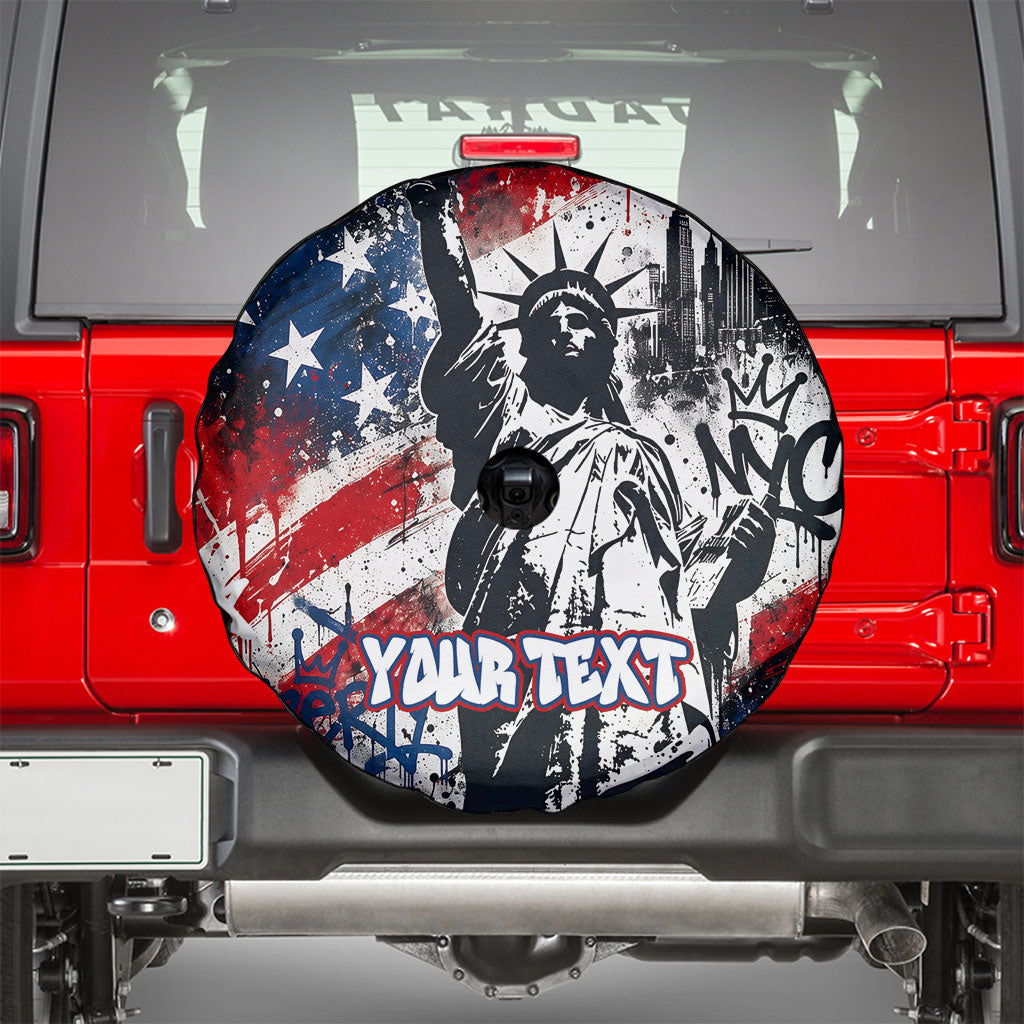 Personalized New York Statue Of Liberty Spare Tire Cover Grunge Street Art NYC Skyline American Pride