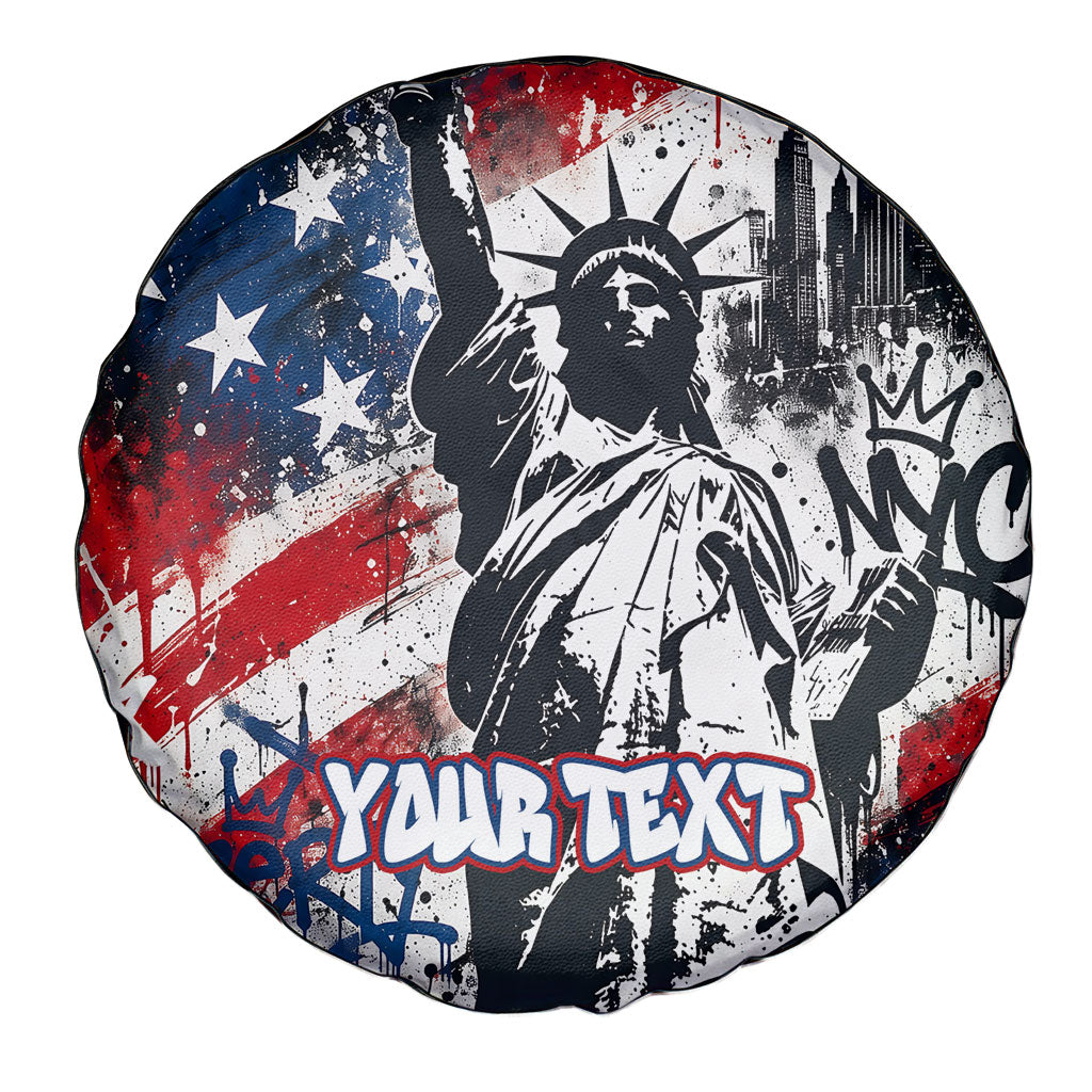 Personalized New York Statue Of Liberty Spare Tire Cover Grunge Street Art NYC Skyline American Pride