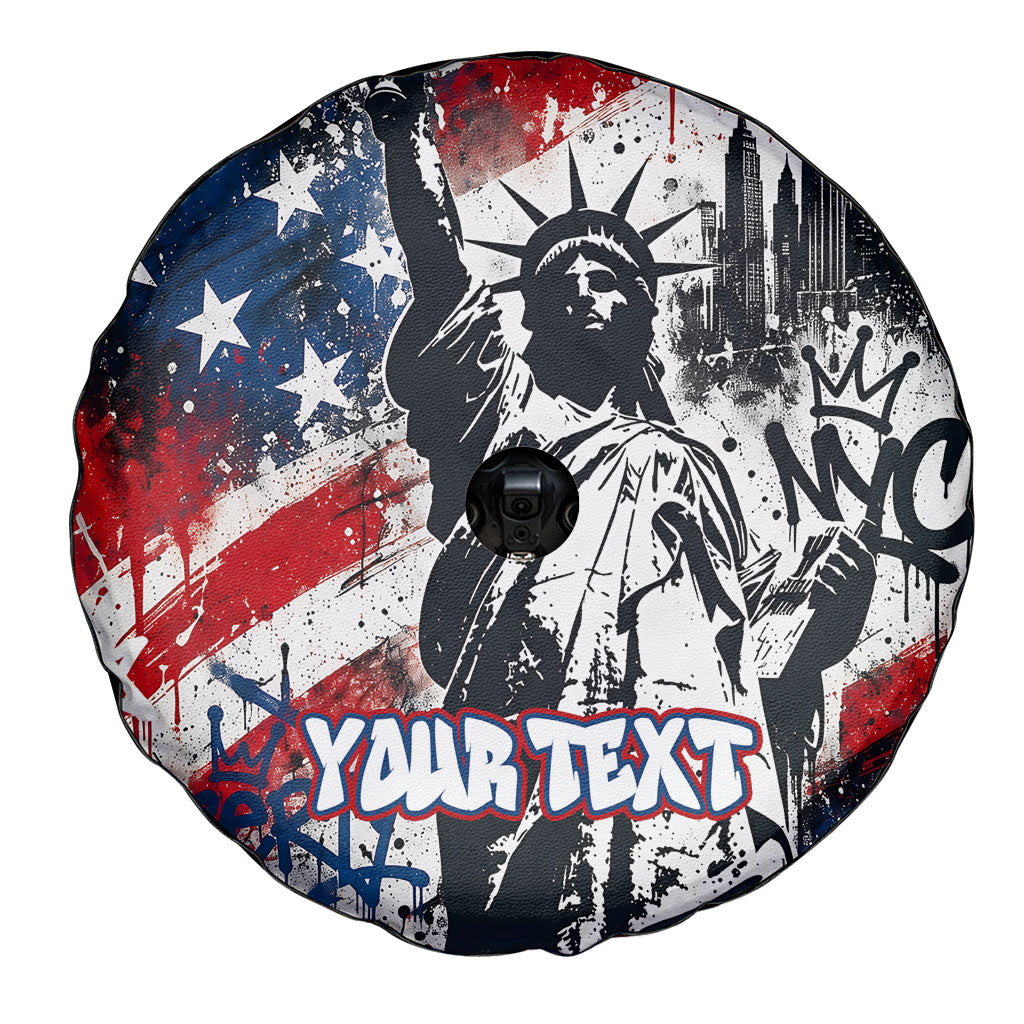 Personalized New York Statue Of Liberty Spare Tire Cover Grunge Street Art NYC Skyline American Pride
