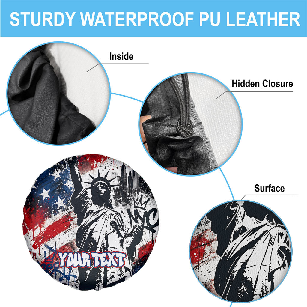 Personalized New York Statue Of Liberty Spare Tire Cover Grunge Street Art NYC Skyline American Pride