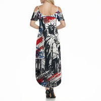 Personalized New York Statue Of Liberty Summer Maxi Dress Grunge Street Art NYC Skyline American Pride