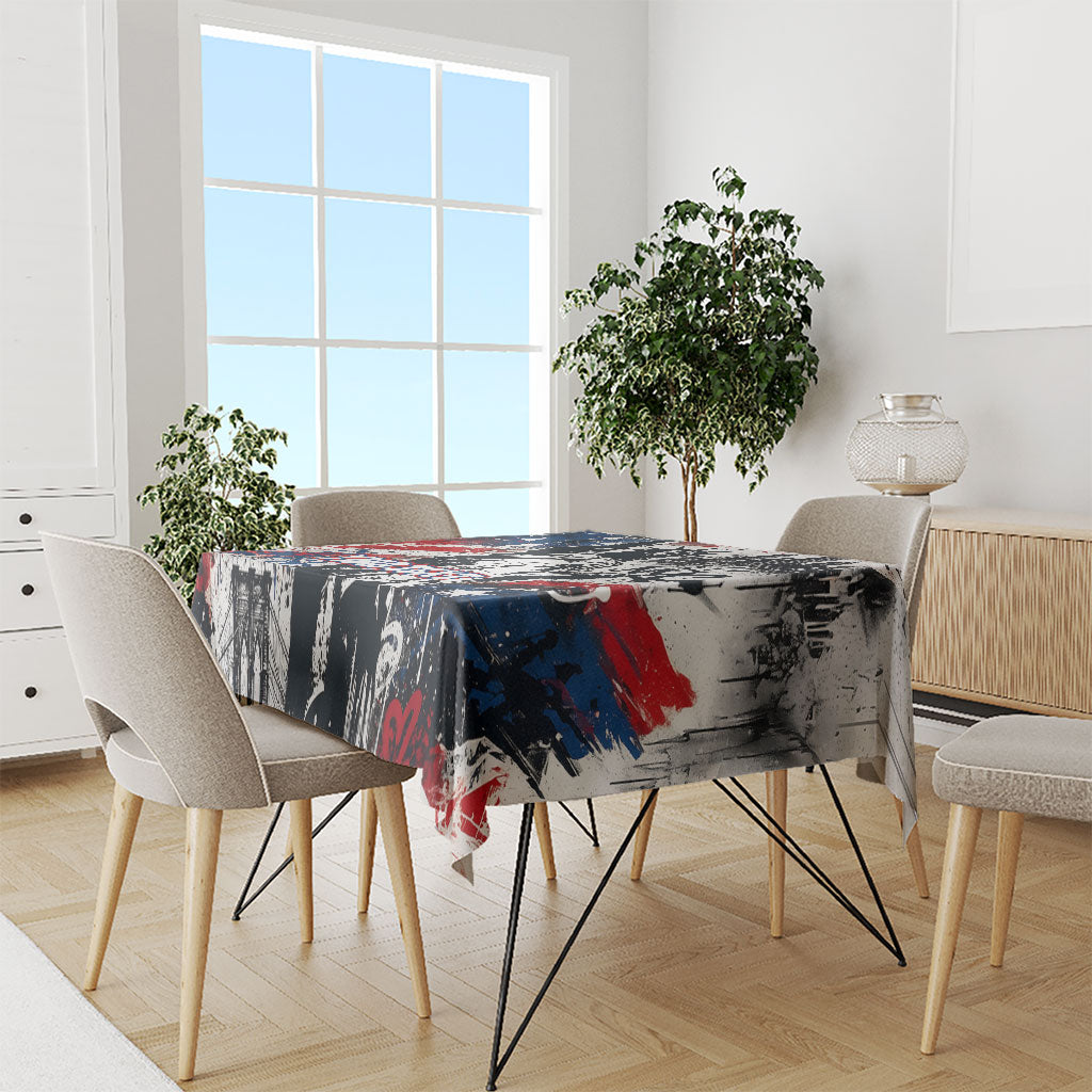 Personalized New York Statue Of Liberty Tablecloth Grunge Street Art NYC Skyline American Pride