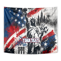 Personalized New York Statue Of Liberty Tapestry Grunge Street Art NYC Skyline American Pride
