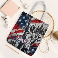 Personalized New York Statue Of Liberty Tote Bag Grunge Street Art NYC Skyline American Pride