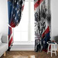 Personalized New York Statue Of Liberty Window Curtain Grunge Street Art NYC Skyline American Pride