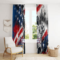 Personalized New York Statue Of Liberty Window Curtain Grunge Street Art NYC Skyline American Pride