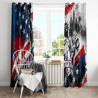Personalized New York Statue Of Liberty Window Curtain Grunge Street Art NYC Skyline American Pride