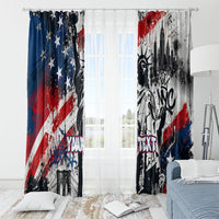 Personalized New York Statue Of Liberty Window Curtain Grunge Street Art NYC Skyline American Pride