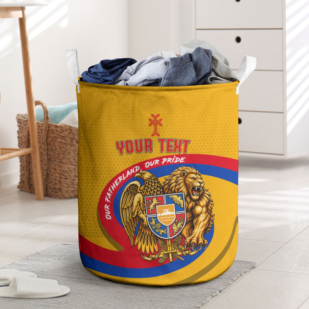 Personalized Armenia Coat Of Arms Laundry Basket Armenian Flag Map And Patriotic Eagle Lion