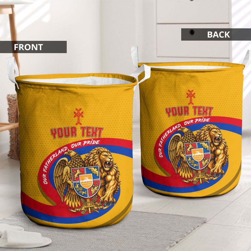 Personalized Armenia Coat Of Arms Laundry Basket Armenian Flag Map And Patriotic Eagle Lion