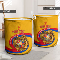 Personalized Armenia Coat Of Arms Laundry Basket Armenian Flag Map And Patriotic Eagle Lion