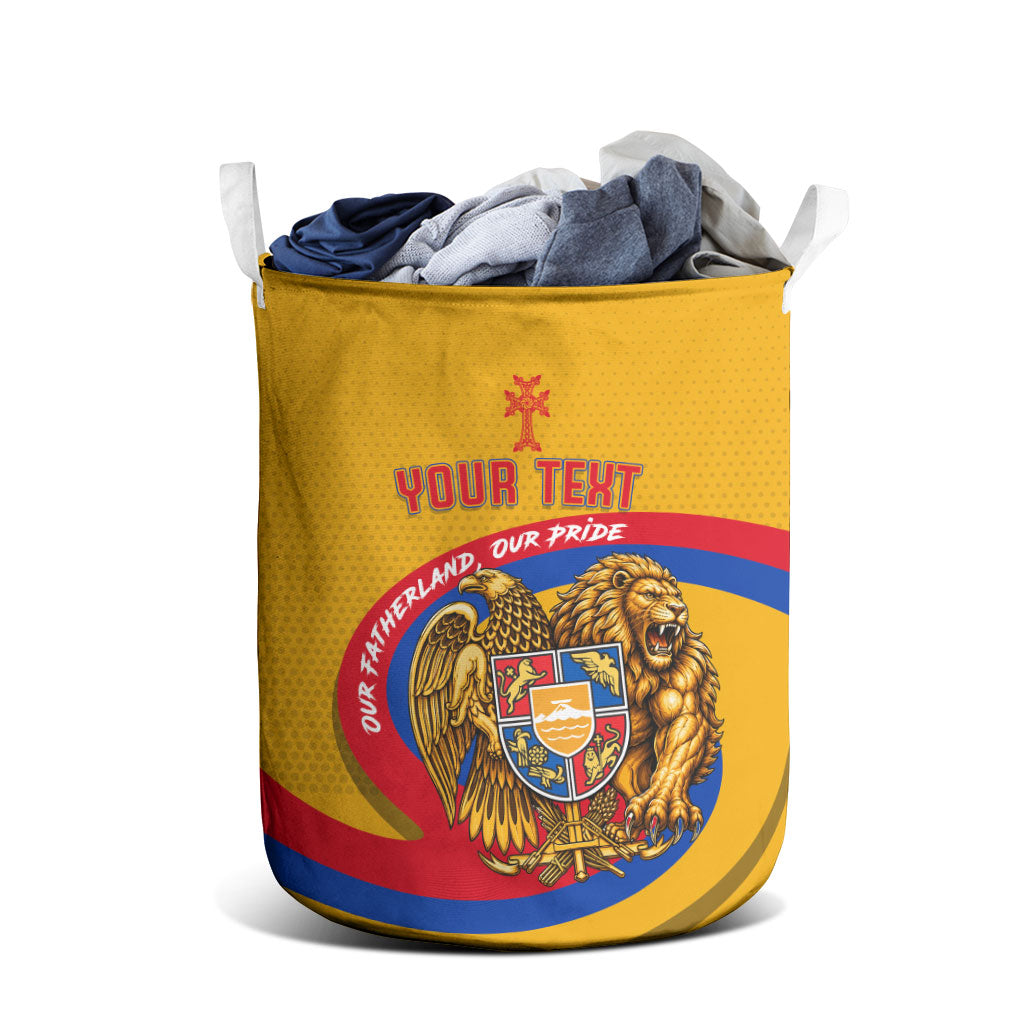 Personalized Armenia Coat Of Arms Laundry Basket Armenian Flag Map And Patriotic Eagle Lion