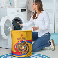 Personalized Armenia Coat Of Arms Laundry Basket Armenian Flag Map And Patriotic Eagle Lion