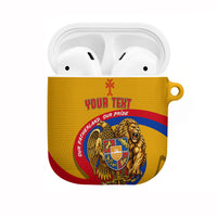 Personalized Armenia Coat Of Arms AirPods Case Armenian Flag Map And Patriotic Eagle Lion