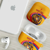 Personalized Armenia Coat Of Arms AirPods Case Armenian Flag Map And Patriotic Eagle Lion