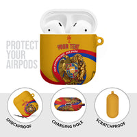Personalized Armenia Coat Of Arms AirPods Case Armenian Flag Map And Patriotic Eagle Lion
