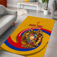 Personalized Armenia Coat Of Arms Area Rug Armenian Flag Map And Patriotic Eagle Lion