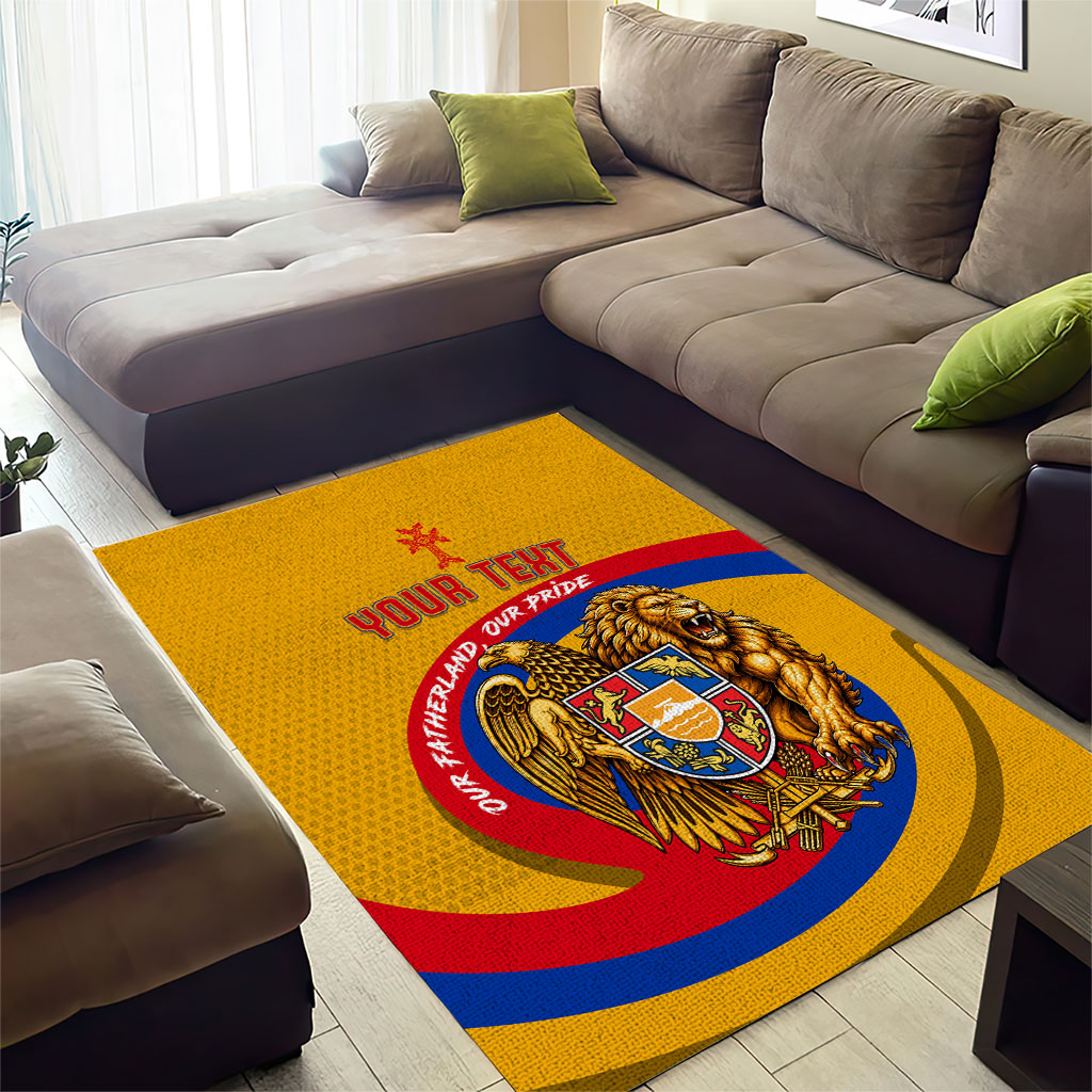 Personalized Armenia Coat Of Arms Area Rug Armenian Flag Map And Patriotic Eagle Lion