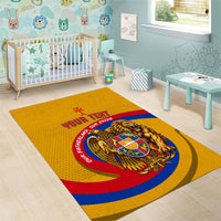 Personalized Armenia Coat Of Arms Area Rug Armenian Flag Map And Patriotic Eagle Lion