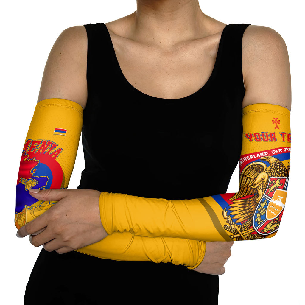Personalized Armenia Coat Of Arms Arm Sleeves Armenian Flag Map And Patriotic Eagle Lion