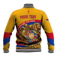 Personalized Armenia Coat Of Arms Baseball Jacket Armenian Flag Map And Patriotic Eagle Lion