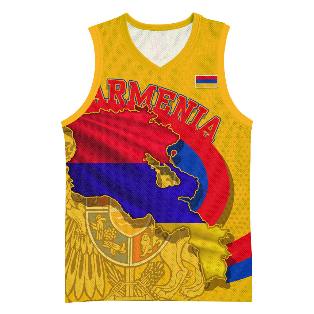Personalized Armenia Coat Of Arms Basketball Jersey Armenian Flag Map And Patriotic Eagle Lion