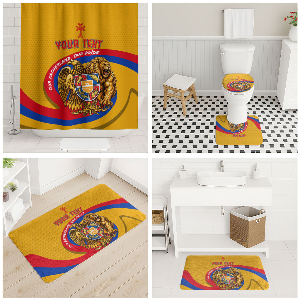 Personalized Armenia Coat Of Arms Bathroom Set Armenian Flag Map And Patriotic Eagle Lion