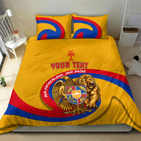 Personalized Armenia Coat Of Arms Bedding Set Armenian Flag Map And Patriotic Eagle Lion