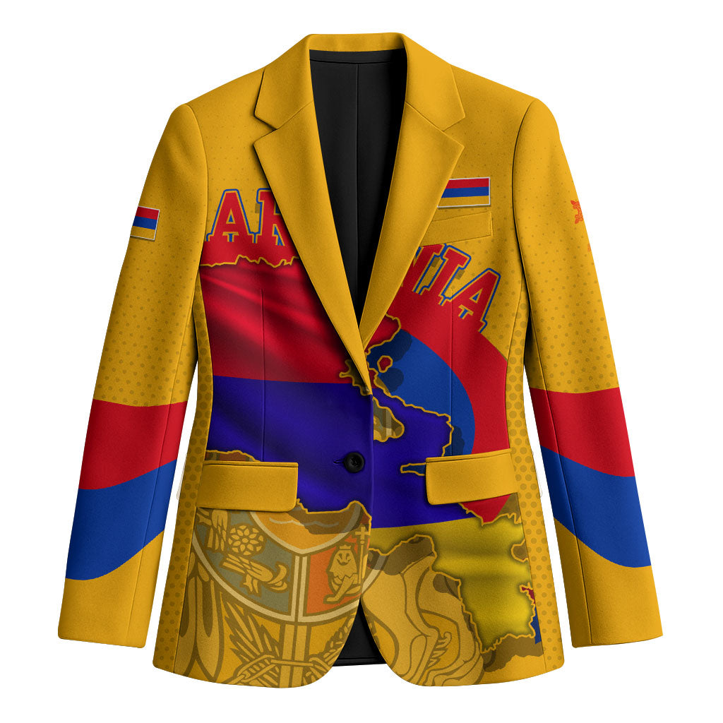 Personalized Armenia Coat Of Arms Blazer Armenian Flag Map And Patriotic Eagle Lion