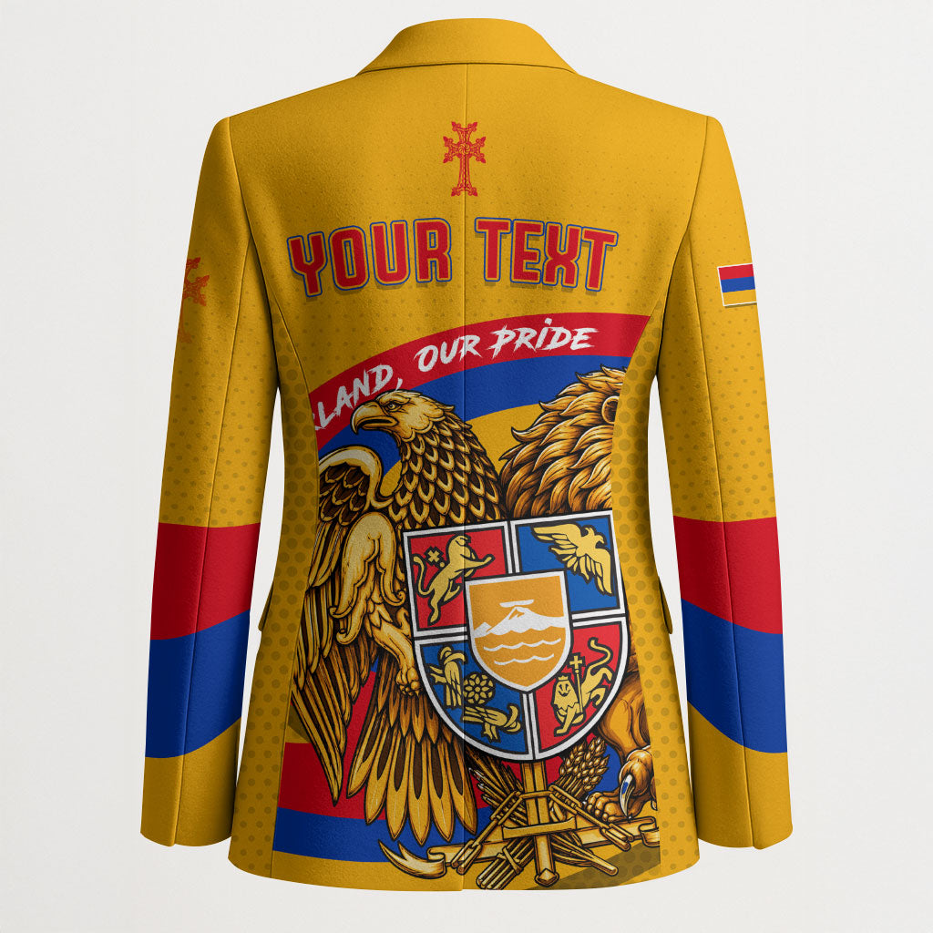 Personalized Armenia Coat Of Arms Blazer Armenian Flag Map And Patriotic Eagle Lion