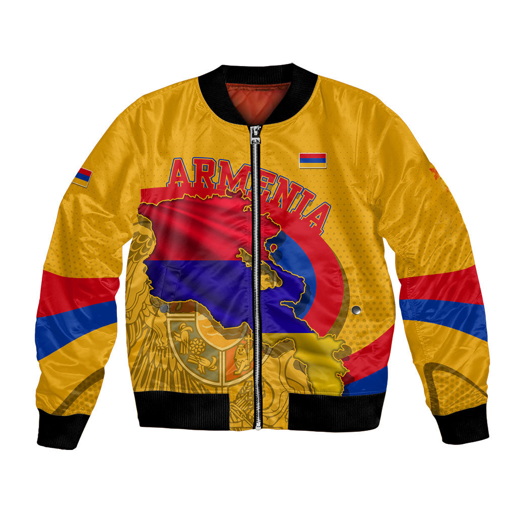 Personalized Armenia Coat Of Arms Bomber Jacket Armenian Flag Map And Patriotic Eagle Lion