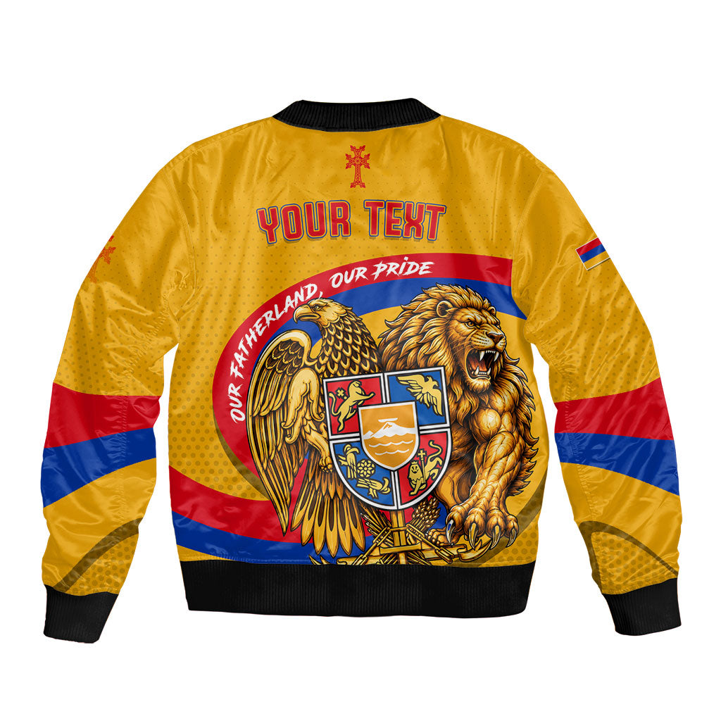 Personalized Armenia Coat Of Arms Bomber Jacket Armenian Flag Map And Patriotic Eagle Lion