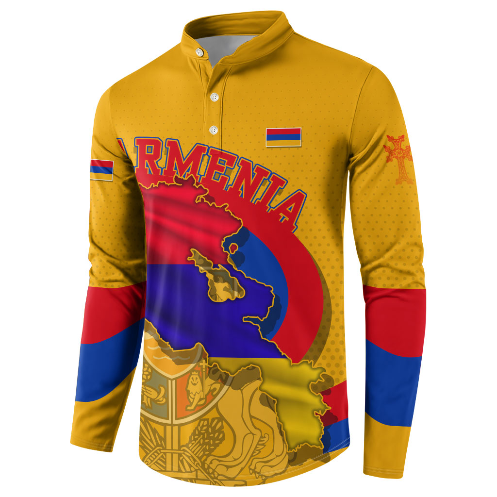 Personalized Armenia Coat Of Arms Button Sweatshirt Armenian Flag Map And Patriotic Eagle Lion