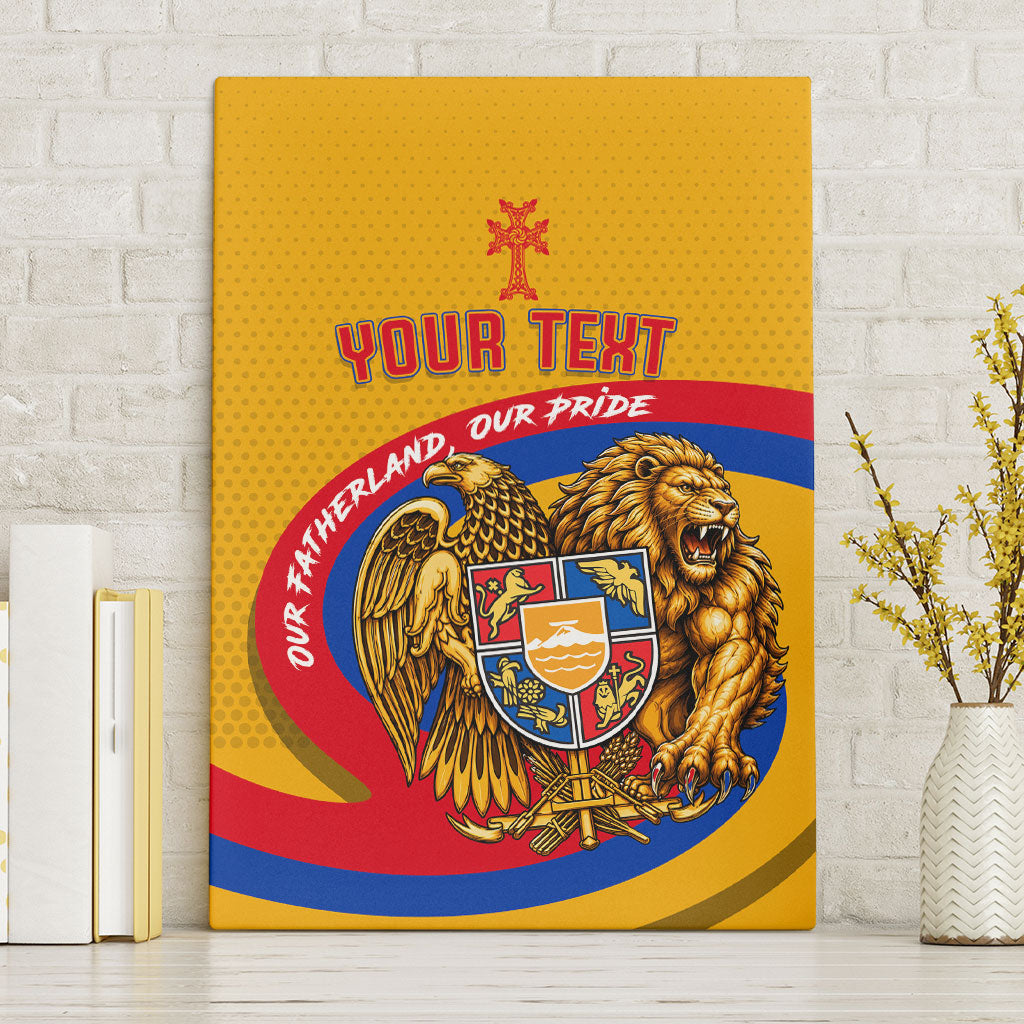 Personalized Armenia Coat Of Arms Canvas Wall Art Armenian Flag Map And Patriotic Eagle Lion