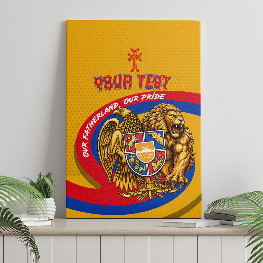 Personalized Armenia Coat Of Arms Canvas Wall Art Armenian Flag Map And Patriotic Eagle Lion